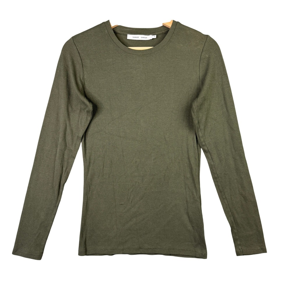 Samsøe Samsøe Alexa ls 7542 Ribbed Long Sleeve Top Deep Depths Green Size M